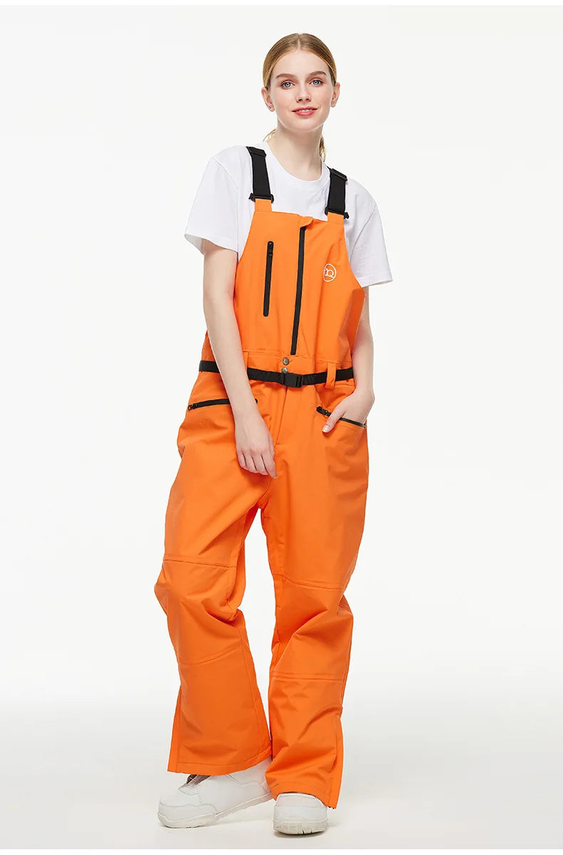 Men Women Ski Pants Winter Windproof Waterproof Reflective Warm Breathable Ski Overalls Pants Female Male Loose Snowboard Pants