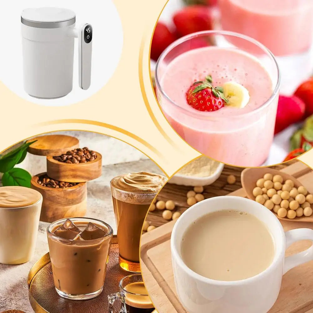 Automatic Stirring Cup Rechargeable Magnetic Mixer Electric Portable Coffee Mug Intelligent Coffee Mug Stainless Steel Coffee Mu