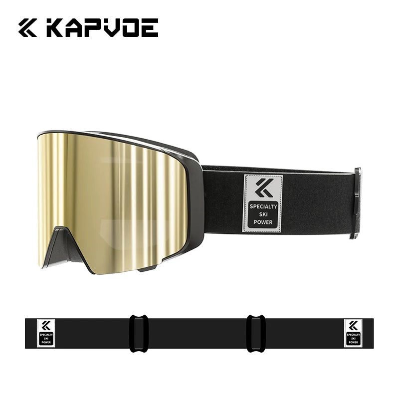 Kapvoe Photochromic Snow Goggles Men Ski Goggles Snowboard Anti-Fog Mask for Women UV400 Protection Glasses Snowmobile Winter