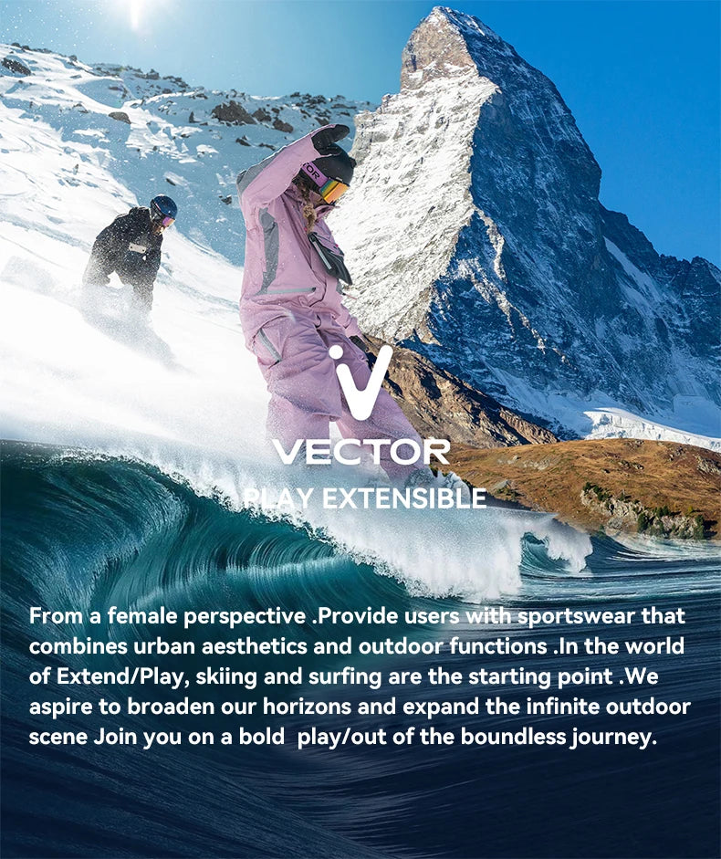 VECTOR Professional Women Man Ski Shoes Warm Waterproof Snowboard Boots Non-slip Leather Breathable Snow Boots Equipment