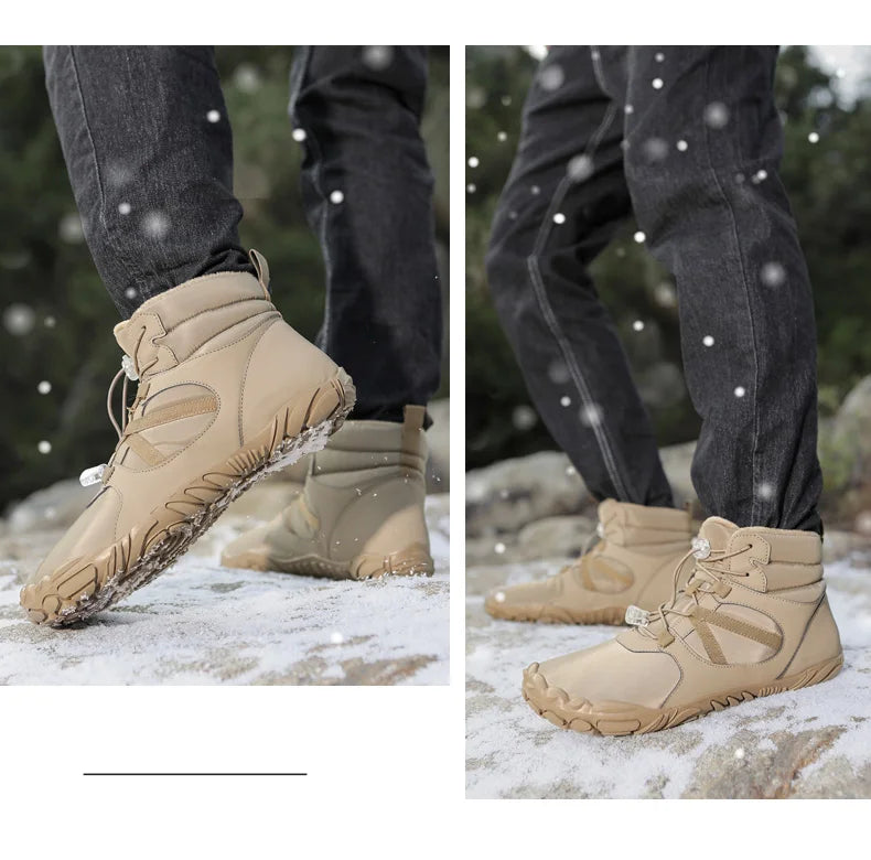 Men Women Waterproof Winter Boots Snow Barefoot Casual Shoes Outdoor Warm Work Shoes Ankle Shoes for Trekking Climbing Hiking