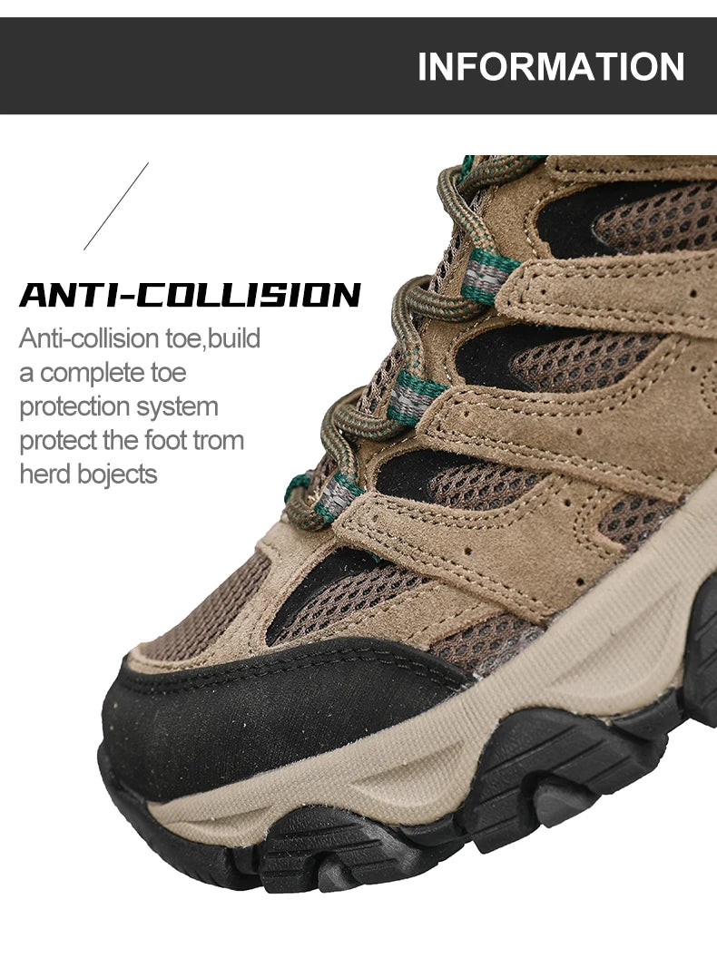 HIKEUP Hiking Shoes Men Designer Climbing Trekking Sneakers for Men Leather Outdoor Sports Work Man Shoes Run Shoes