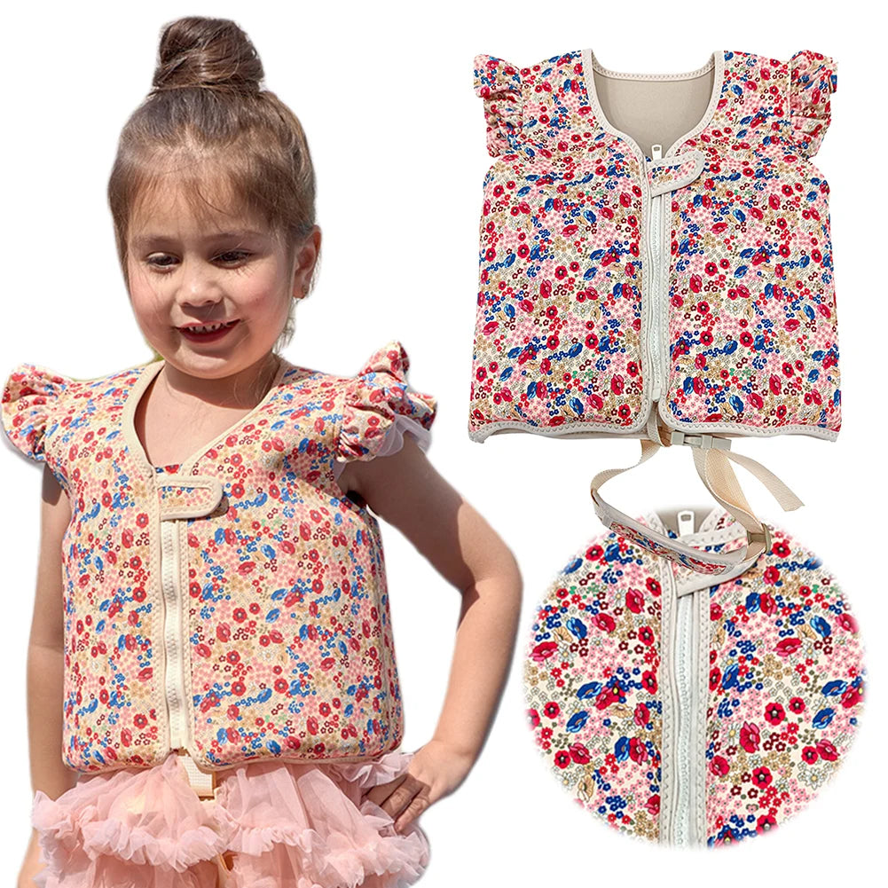 Kids Life Vest Toddlers Swim Vest Cartoon Swimsuit Children Swimming Aid Buoyancy Floatation Jackets Swimming Pool Accessories