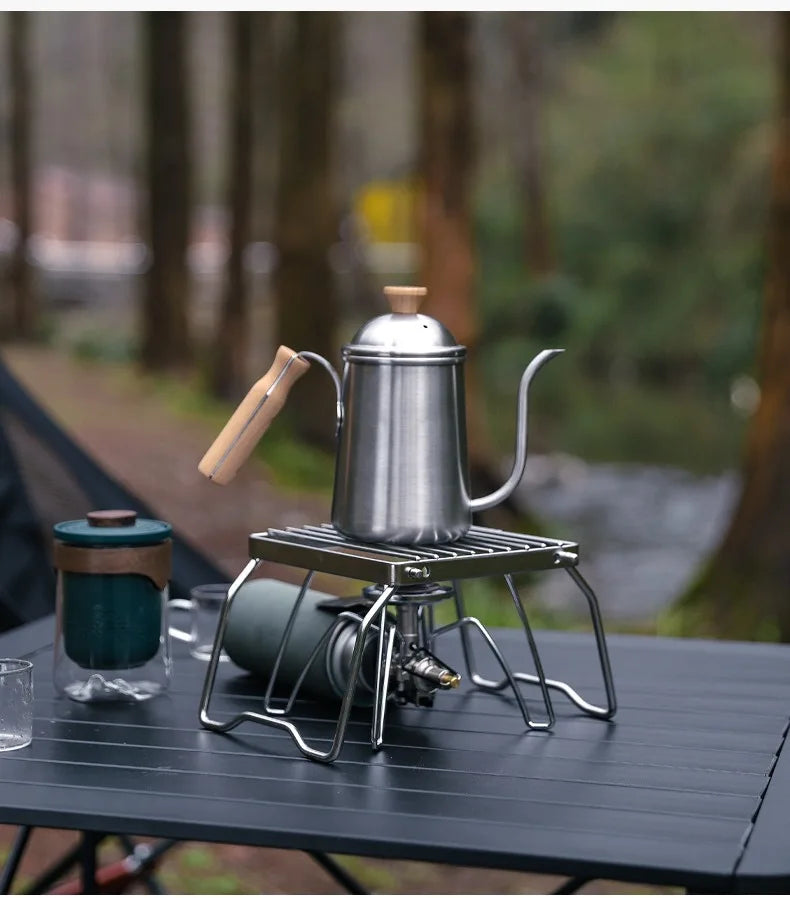 Outdoor Stainless Steel Stove Holder Camping Portable Folding Mini Barbecue Rack Pot Holder Baking Tray Holder