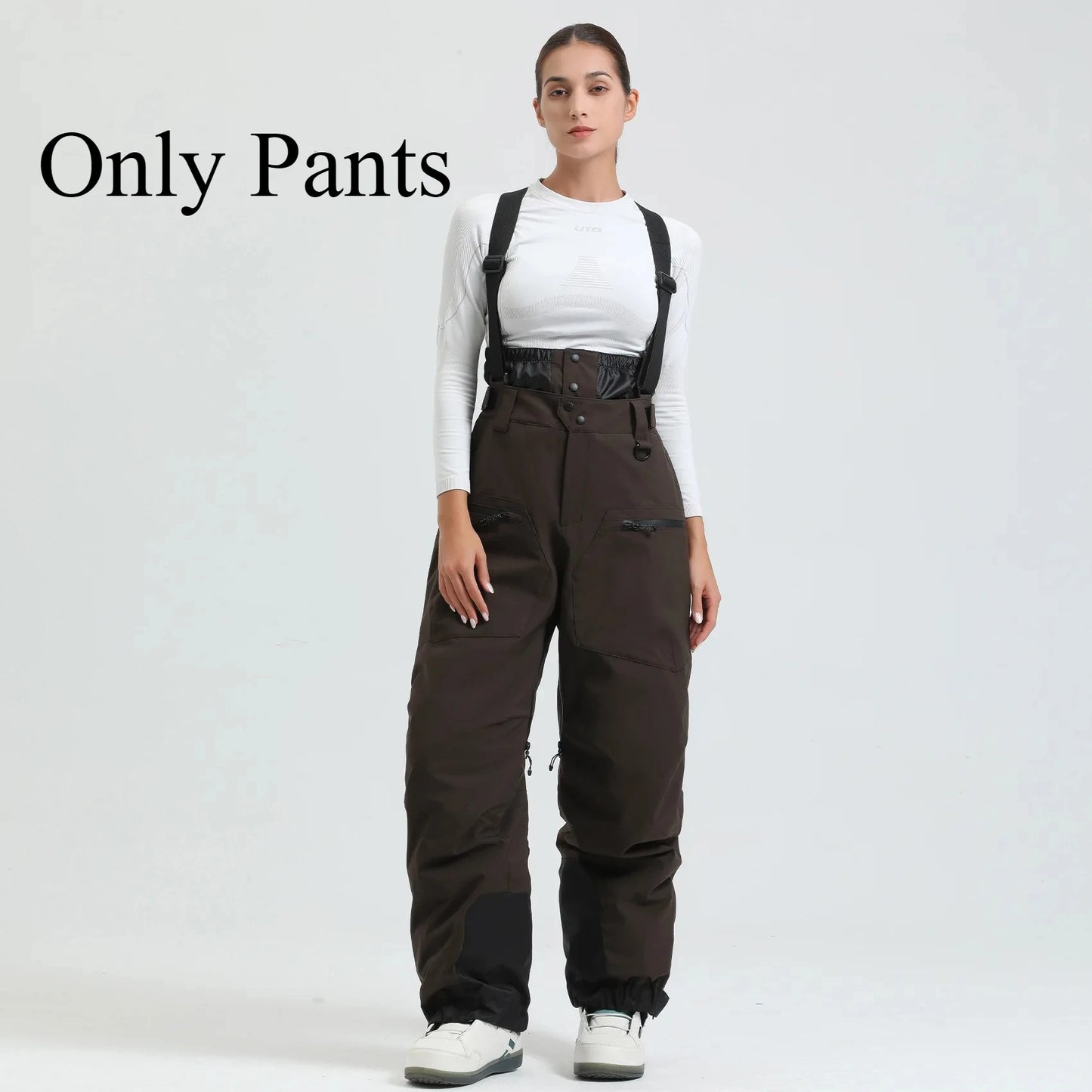 New Unisex Ski Pants Women Windproof Waterproof Snow Strides Warm Breathable Thickened Winter Outdoor Snowboarding Trousers