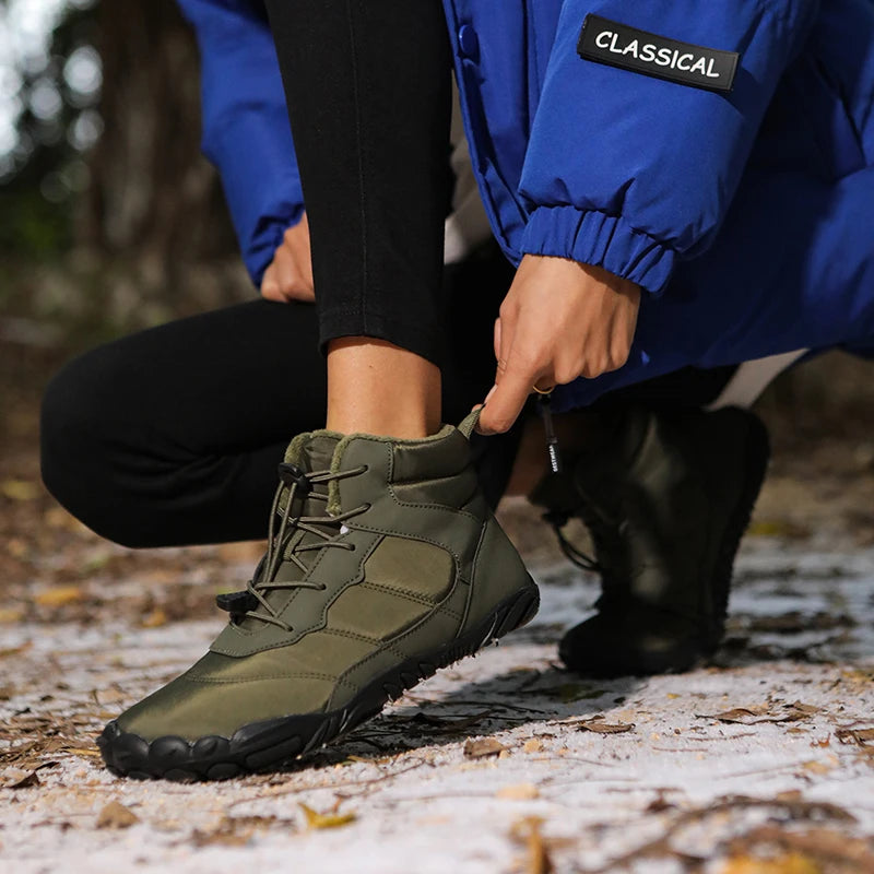 Men Women Waterproof Winter Boots Snow Barefoot Casual Shoes Outdoor Warm Work Shoes Ankle Shoes for Trekking Climbing Hiking