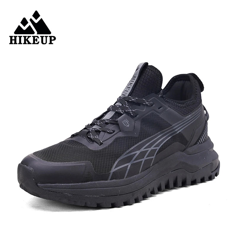 HIKEUP New Men Hiking Shoes Outdoor Sport Wear-Resistant Climbing Shoes Rubber Sole Trekking Sneaker Women Sports