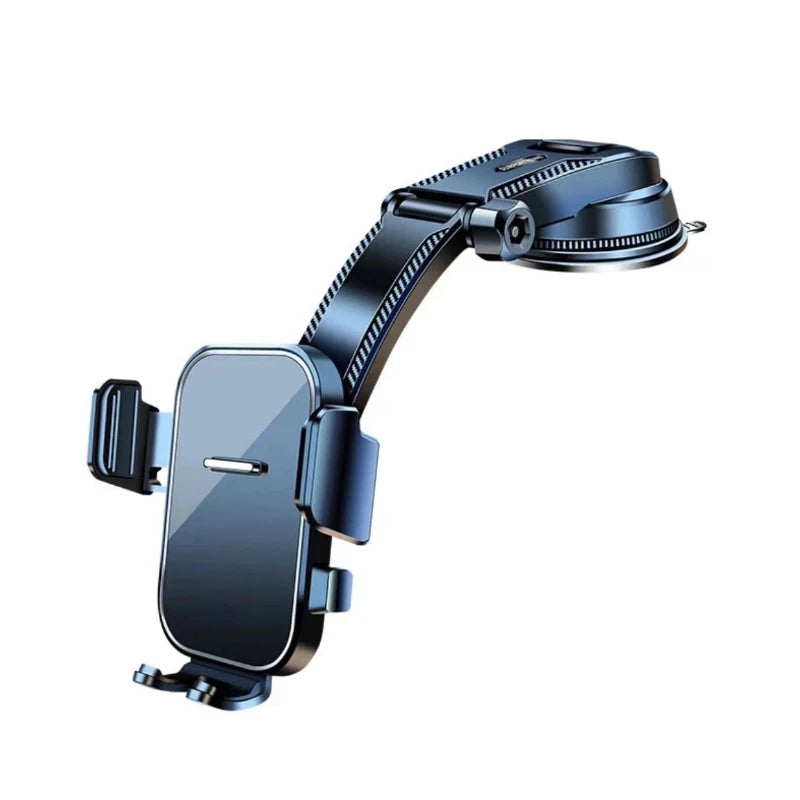Adjustable Car Phone Mount with ABS Frame & Strong Suction Base - 360° Swivel Dashboard Cradle, Anti-Shake/Slip Design
