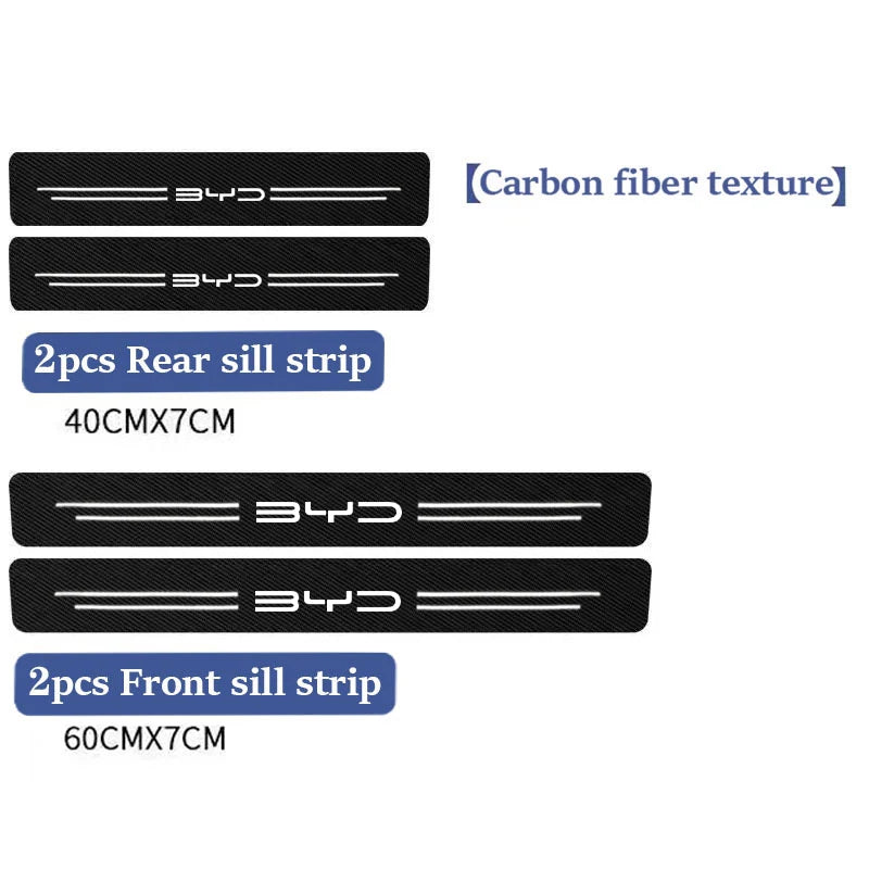 Car Door Sill Plate Protector Stickers For BYD M6 G3 G5 T3 13 F3 F0 S6 S7 E5 E6 L3 tang yuan atto3 song Covers Accessories
