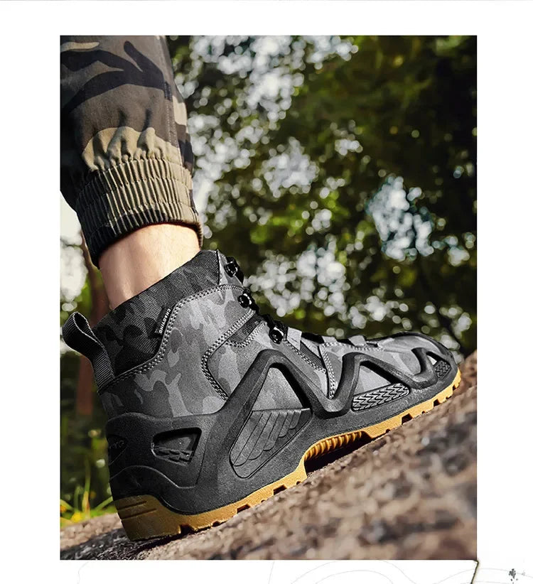 Oxford Waterproof Tactical Boots Men's Outdoor Non-slip Climbing Hiking Sports Shoes 45Plus Size Camouflage Work Shoes 46