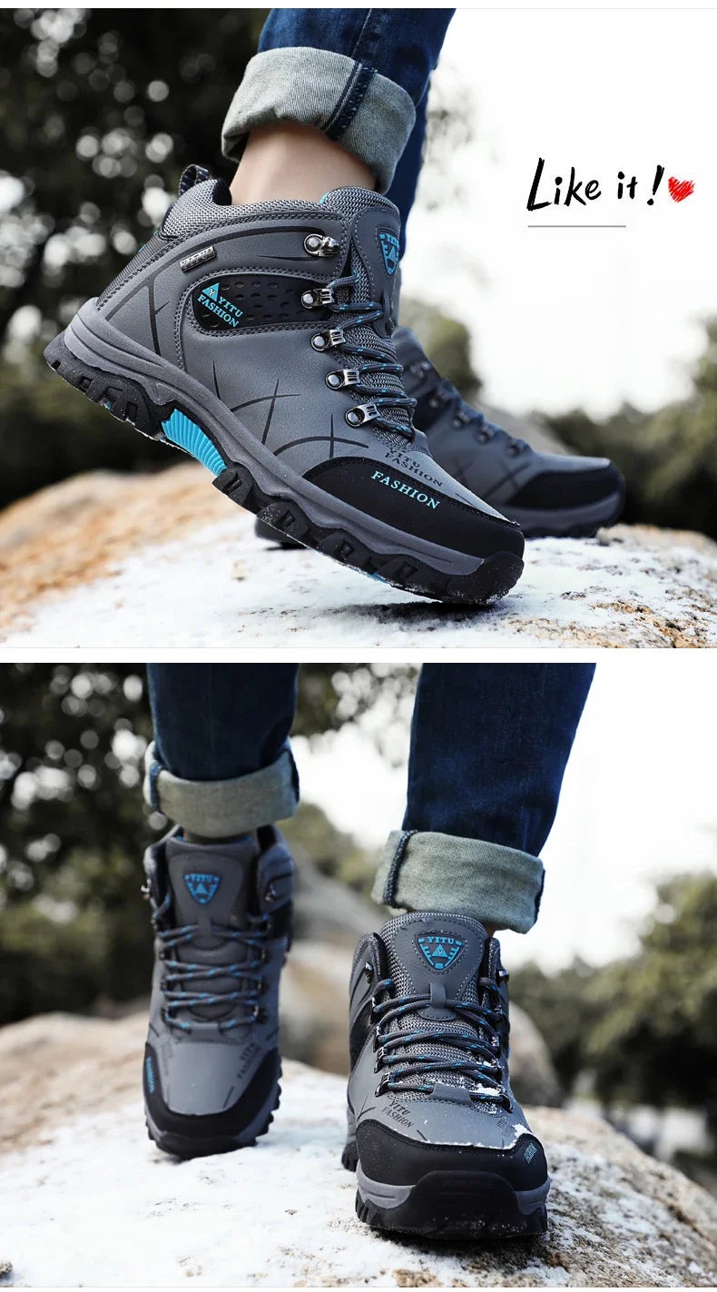 Hiking Shoes Men Ankle Boots Outdoor Camping Anti-collision Climbing Shoe Lace Up Climbing Trekking Sneakers
