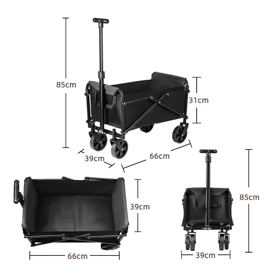 Foldable Portable Picnic Outdoor Camping Cart Heavy Duty Folding Utility Cart Shopping Beach Collapsible Folding Utility Cart