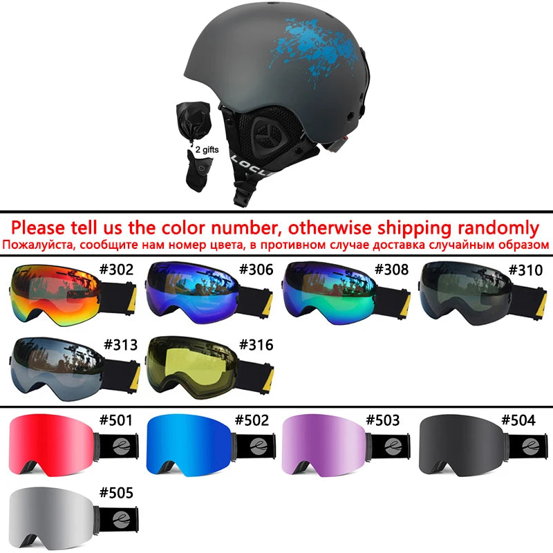 LOCLE Ski Helmet Men Women Integrally-molded Children Kids Skiing Helmet Skateboard Ski Snowboard Motorcycle Snowmobile Helmet