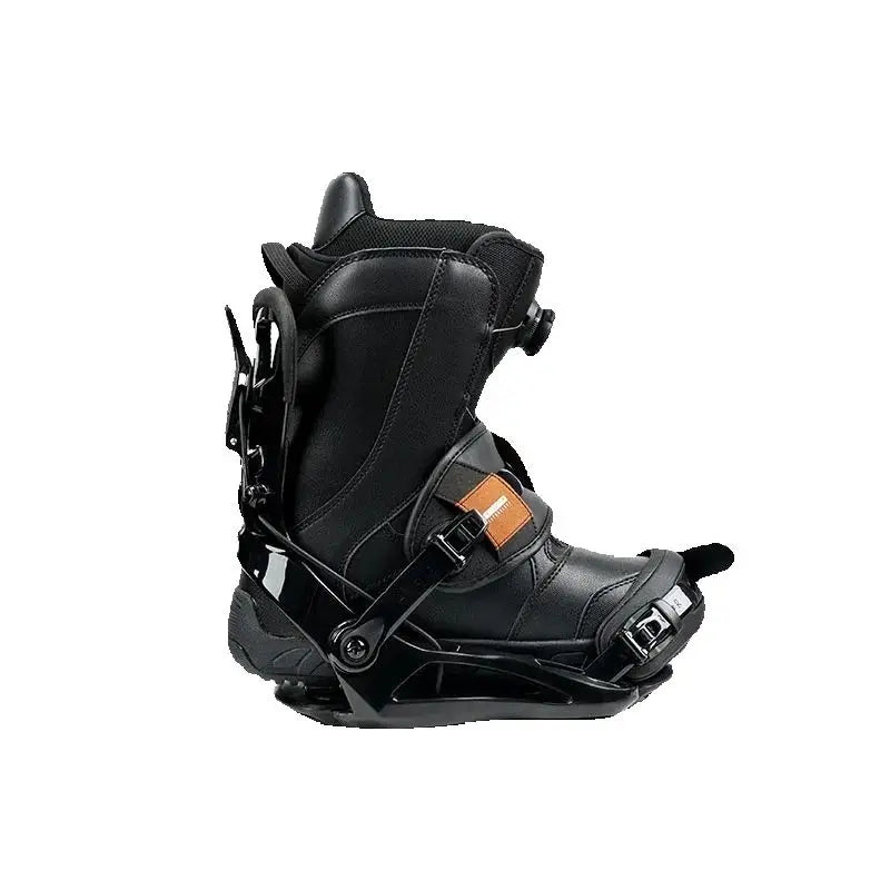 LILKINGS L1 Snowboard Bindings Quick Step-in SP System EVA Shock Absorption Leather Straps for Beginner Intermediate Riders