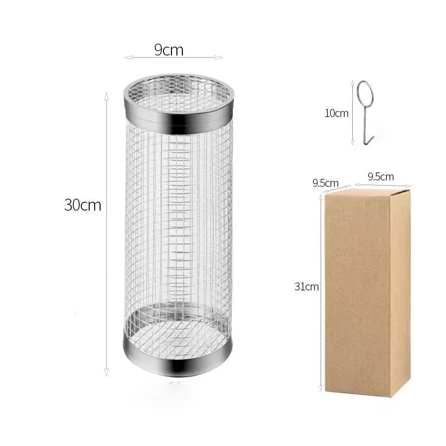 Stainless Steel Portable Barbecue Grill Net, Barbecue Basket for Outdoor Grilling, Outdoor Camping Barbecue Grill