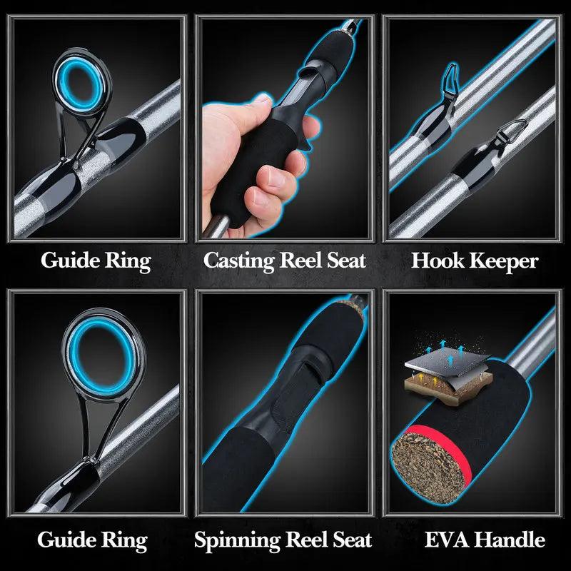 Sougayilang Spinning/Casting Rod 5 Sections Carbon Fiber Ultra Light Carp Fishing Pole Outdoor Sport Stream Fishing Tools/Tackle