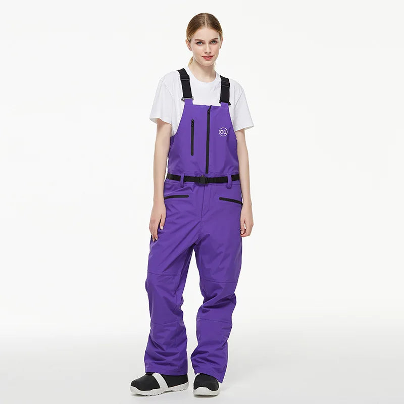 Men Women Ski Pants Winter Windproof Waterproof Reflective Warm Breathable Ski Overalls Pants Female Male Loose Snowboard Pants