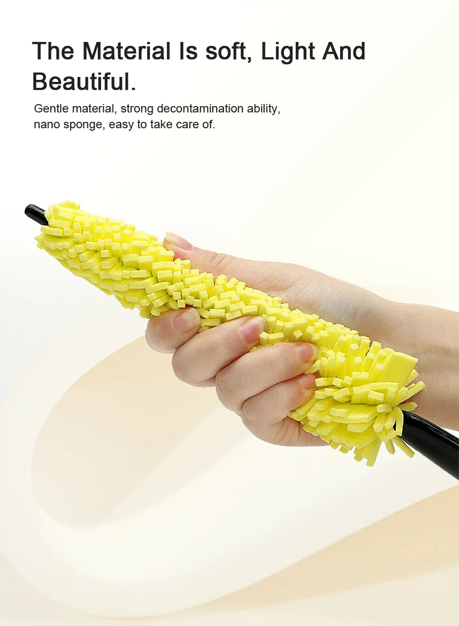 SEAMETAL Car Wheel Cleaner Brush Tire Rim Cleaning Tool Auto Scrub Washing Vehicle Washer Dust Cleaner Sponge Car Wash Accessory