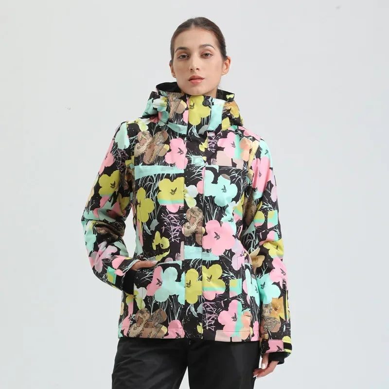 Skiing Hoodie Jacket Outdoor Warm Ski Coats Windproof Waterproof Ski Tops Women Sports Snowboard Jacket Winter New Snow Clothing