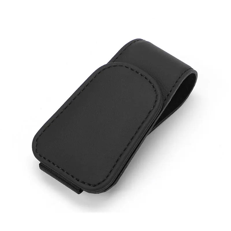 Universal Car Auto Sun Visor Eyeglass Hanger Clip Leather Glasses Holder Magnetic Multi-Function Automobile Accessories Storage