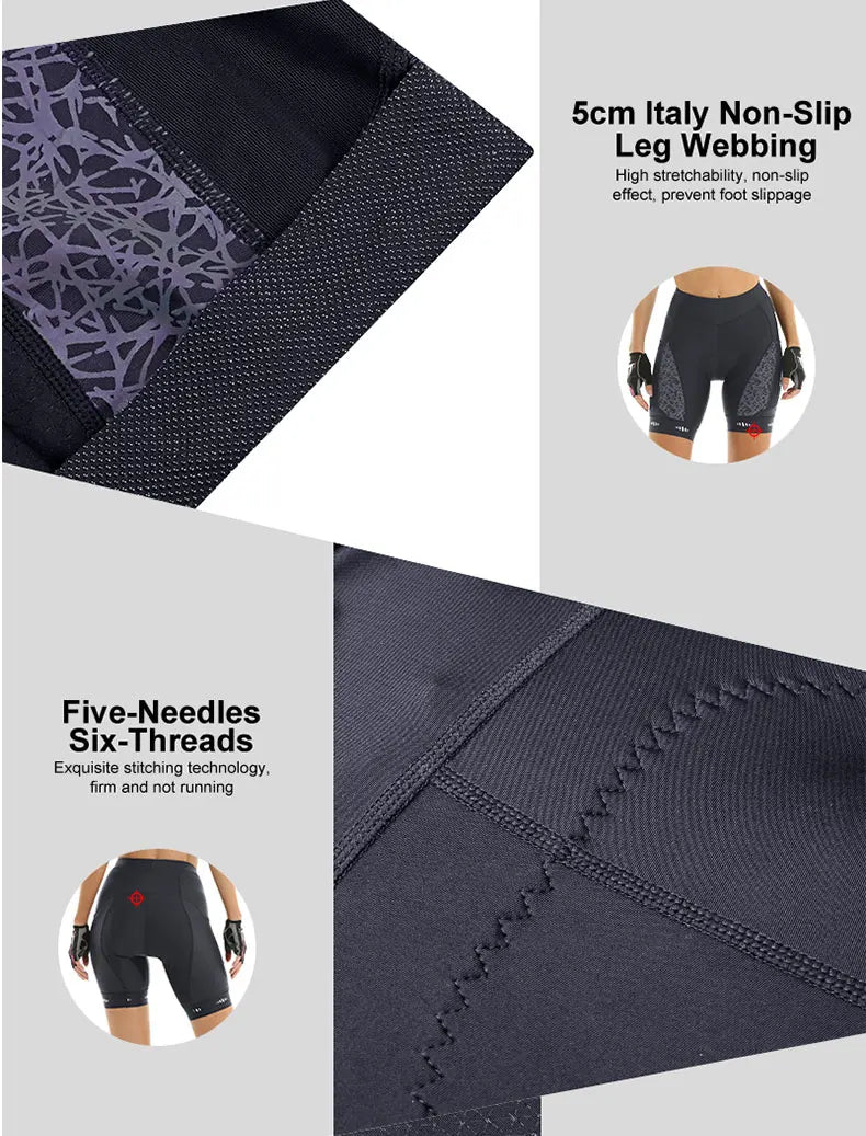 X-TIGER Cycling Shorts Women's Bicycle Shorts Competitive Sponge Padded 7h MTB Bike Shorts With Side Pockets Summer Bib Tights