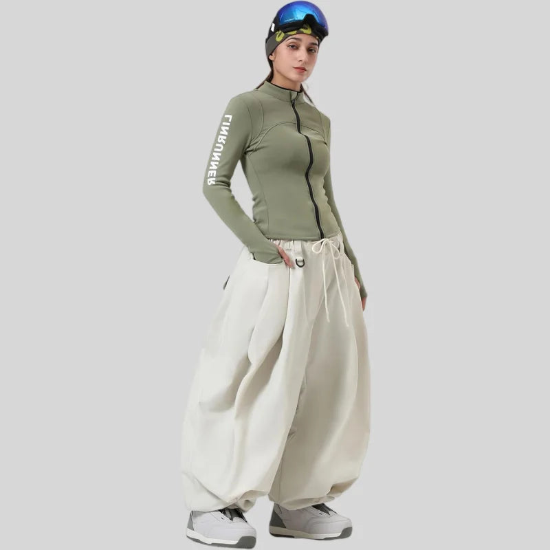 GSOU SNOW Plus Size Winter Ski Trousers Super Baggy Men Snowboard Clothes Women Snow Pants Outdoor Sports Winterproof Breathable