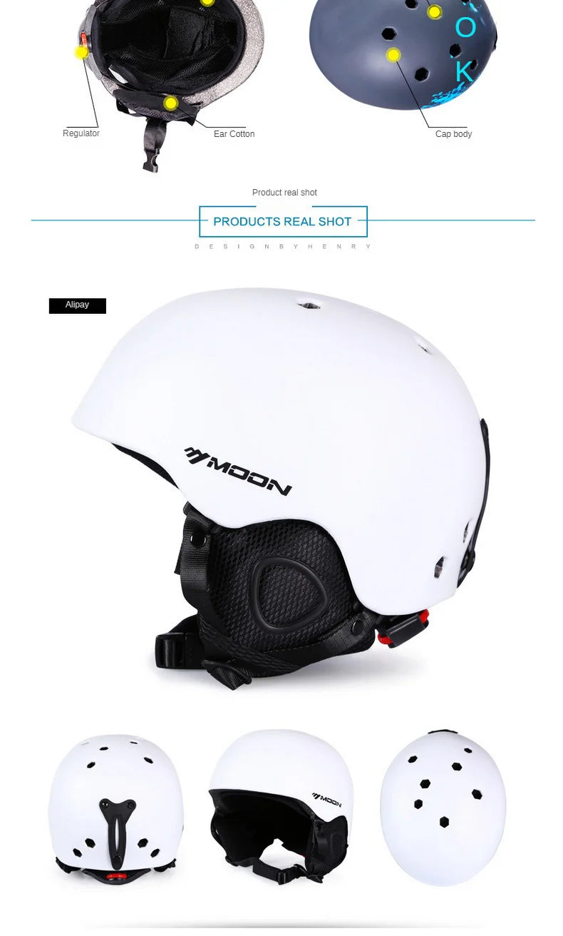MOON Skiing Helmet Skiing Helmet Children Adult Ultralight Extreme Sports Skateboard Snowboard Helmet Snowmobile Motorcycle