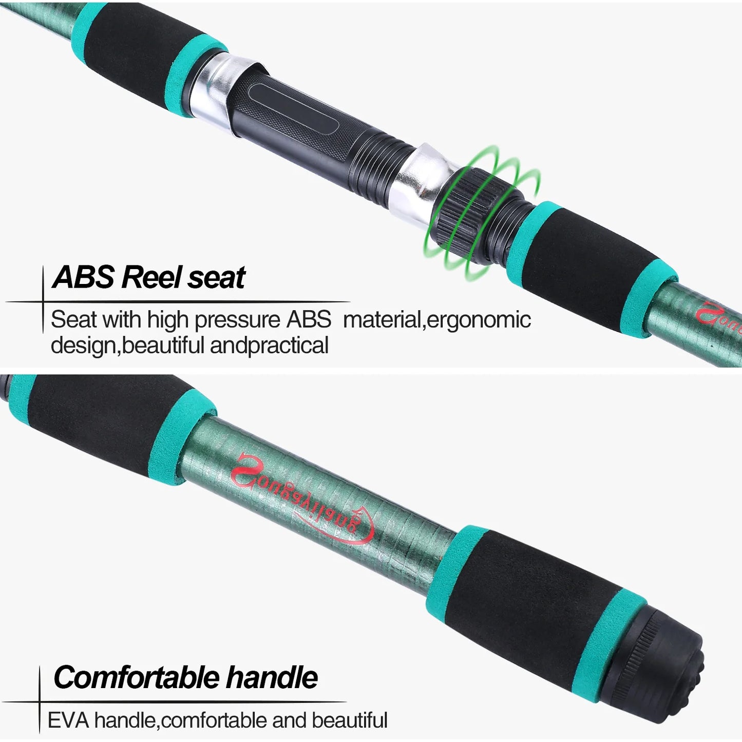 Sougayilang 1.8M Spinning Fishing Rod M Power Children Fishing Rod Telescopic Rock Fishing Rod Carp Feeder Rod Surf Beginner Rod