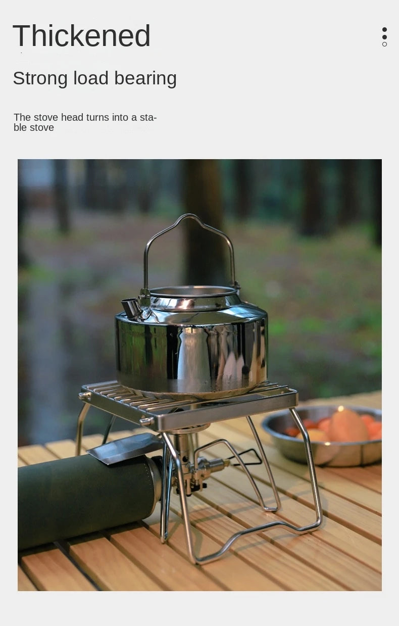 Outdoor Stainless Steel Stove Holder Camping Portable Folding Mini Barbecue Rack Pot Holder Baking Tray Holder