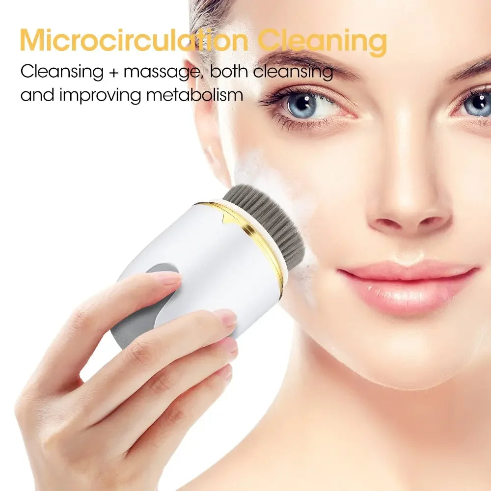 3 IN 1 Ultrasonic Facial Cleaner Pore Face Electric Face Cleansing Brush Skin Care Massager Blackhead Remover Facial Clean Brush