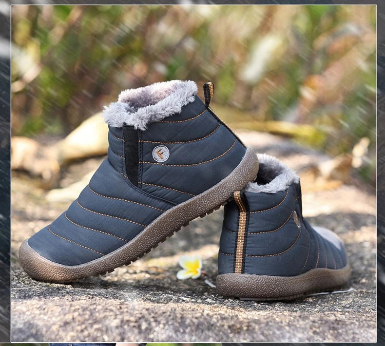 Men Winter Shoes Solid 3 Colors Men's Snow Boots Plush Inside Bottom Keep Warm Waterproof Ski Boots Plus Size 36 - 48
