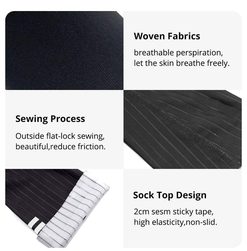 Cycling Knee High Socks Men Anti Slip Silicone Aero Whiteline Bicycle Sport Running Bike Hose