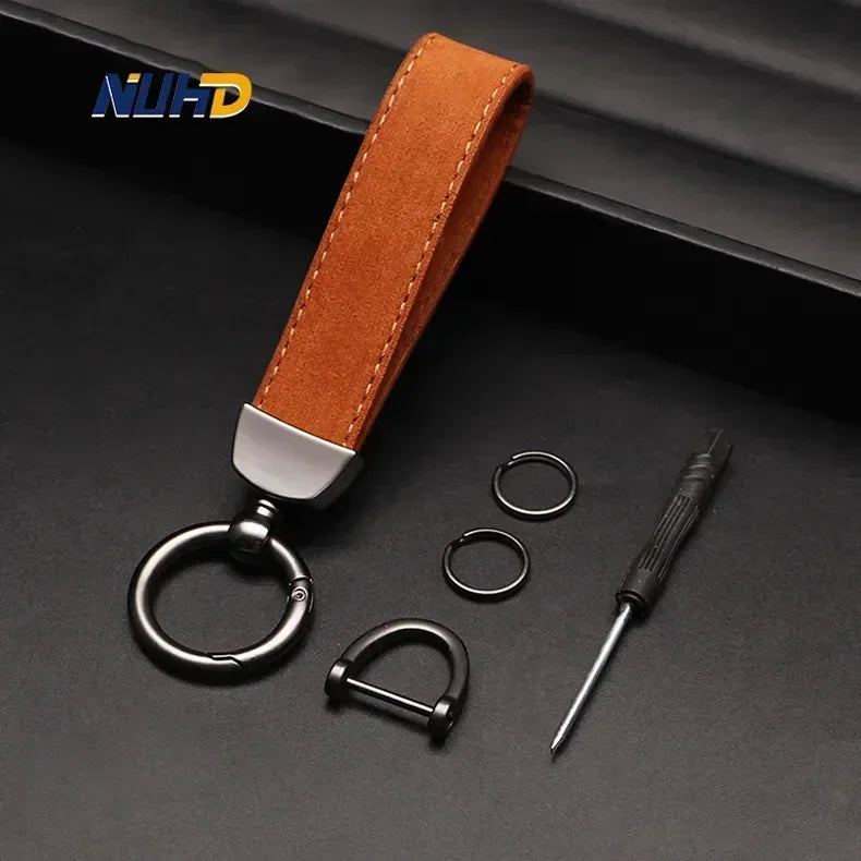 Suede Car Keychain For Rolls-Royce Lamborghini Bentley Ferrari Maybach McLaren Key Rings Metal Anti-loss Protector Accessories
