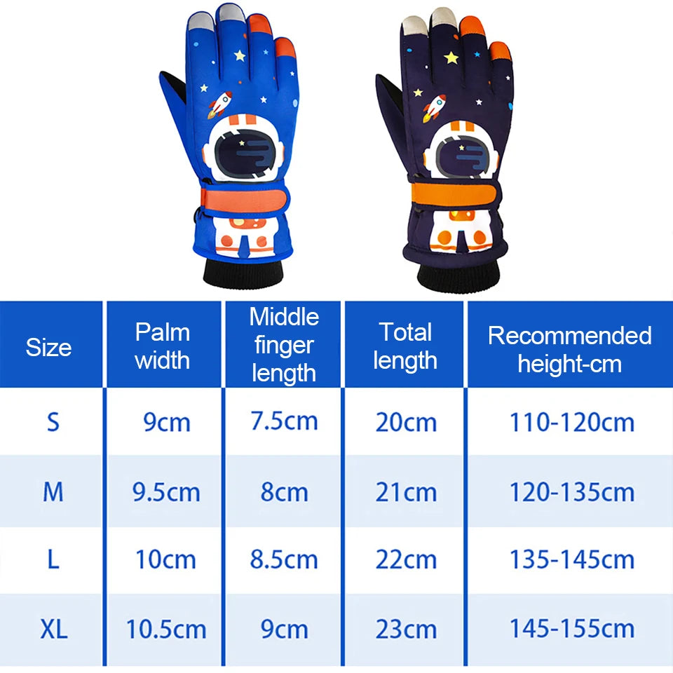 KoKossi Winter Children Ski Gloves Keep Finger Warm Thicken Waterproof Snowboard Snow Kids Gloves For Boys Girls Windproof