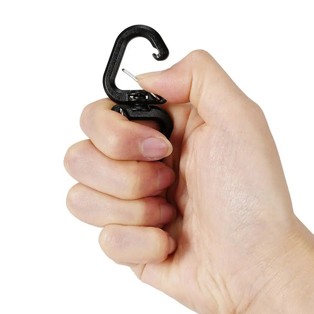 Double Clip Carabiner Outdoor Hook Clip Multi-Use Outdoor S Chain Hooks Portable Backpack Locking Hooks With 360 Degree Swivel