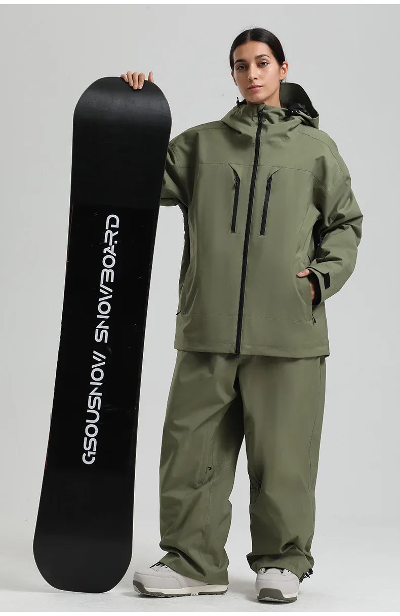 New Men Ski Jacket Waterproof Windproof Warm Breathable Snowboarding Coat 2025 Winter Sports Unisex Polyester Skiing Top Outdoor