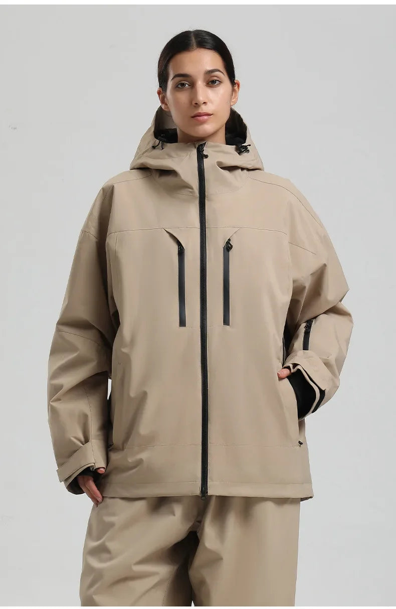 New Men Ski Jacket Waterproof Windproof Warm Breathable Snowboarding Coat 2025 Winter Sports Unisex Polyester Skiing Top Outdoor