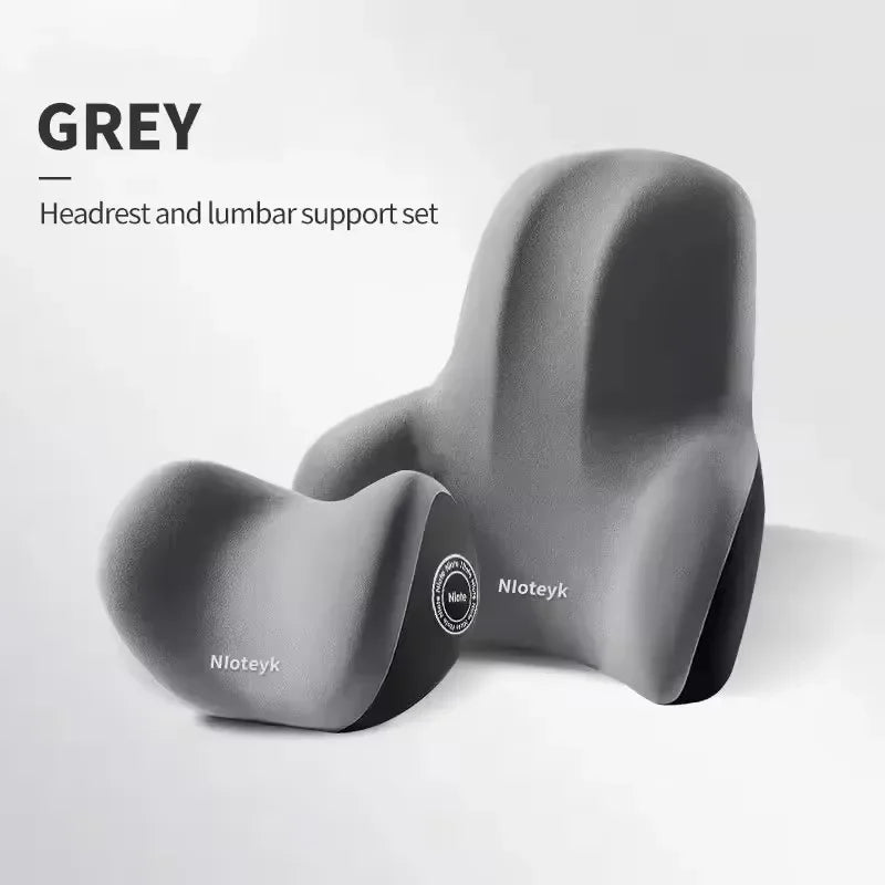 Car Neck Pillow Memory Foam Protective Lumbar Support Backrest Relieves Pressure Breathable Car Headrest Pillow Car Assesories