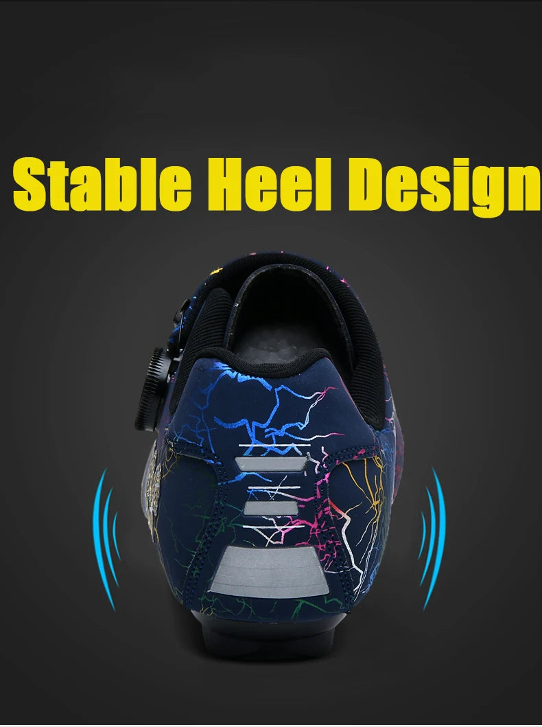 New Professional Cycling Shoes Men Locking Booster Shoes Breathable Double Knob Buckle Women SPD Hard-Soled Road Cycling Shoes
