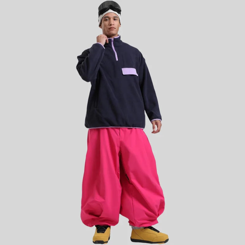 GSOU SNOW Plus Size Winter Ski Trousers Super Baggy Men Snowboard Clothes Women Snow Pants Outdoor Sports Winterproof Breathable