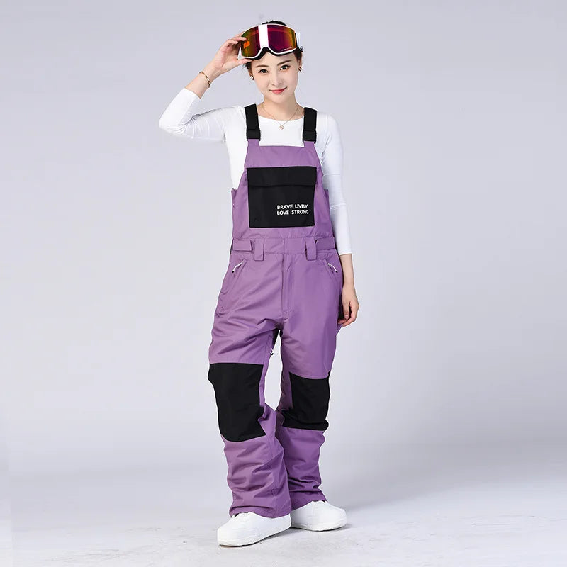 New Men and Women Winter Outdoor Ski Pants Windproof Waterproof Warm Breathable Snowboarding Pants Snow Sports Bibs Pants