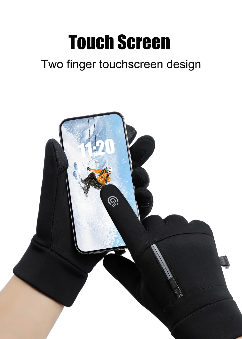 Unisex Winter Touchscreen Gloves Windproof Warm Skiing Outdoor Sports Cycling Fishing Running Snowboarding Anti-Freeze Gloves
