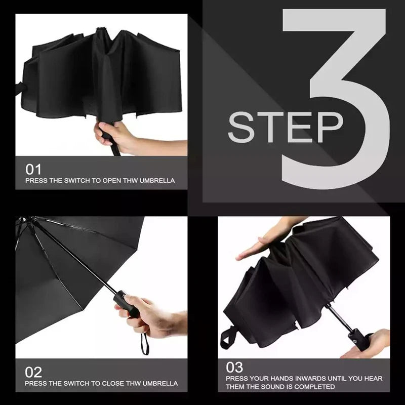Car Automatic Umbrella Waterproof Windproof Folding Umbrella For BYD Tang F3 E6 Atto 3 Yuan Plus Song Max F0 G3 I3 Ea1 Dmi 2din