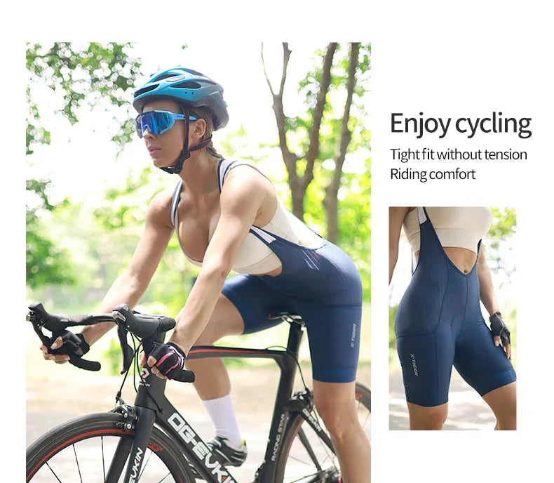 X-Tiger Women Pro Cycling Bib Shorts Summer Laika MTB Road Bicycle Shorts Women's Cycling Suspenders With ST-MULTI cushion