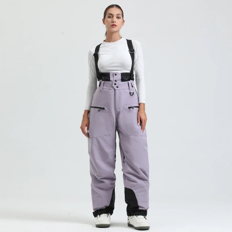 New Unisex Ski Pants Women Windproof Waterproof Snow Strides Warm Breathable Thickened Winter Outdoor Snowboarding Trousers