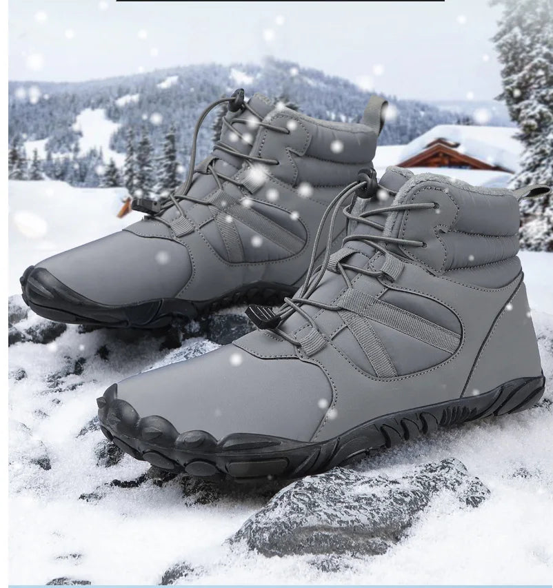 Men Women Waterproof Winter Boots Snow Barefoot Casual Shoes Outdoor Warm Work Shoes Ankle Shoes for Trekking Climbing Hiking