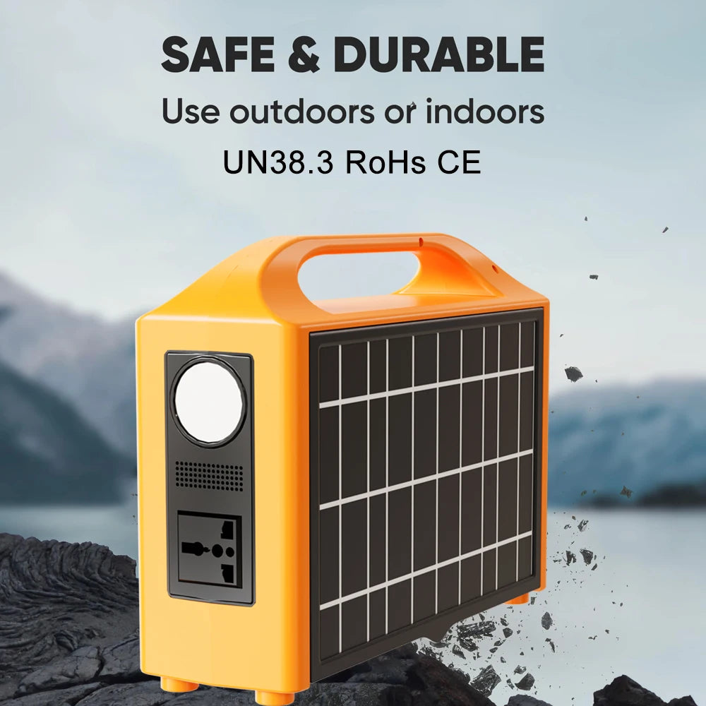 Gaiaray 100W Portable Power Station UPS Solar Power Generator 110V/220V LiFePO4 Charging Stations With Solar Panel for Camping