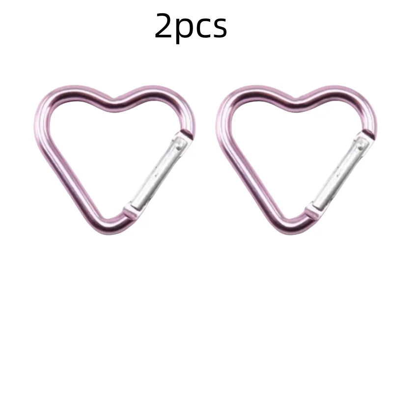 Outdoor Carabiner Heart Shape Keychain Clip Aluminum Alloy Rings Climbing Clips Spring Snap Hook Carabiner Durable