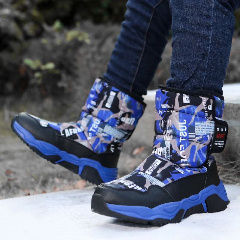 New Cute Winter Girl's Nonslip Snow Boots Kids Mountaineering Skiing Warm Felt Boots School Outdoor Activities Eur Size 31-39