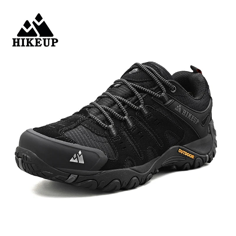 Men's Hiking Shoes HIKEUP - Suede Leather Waterproof Trekking Boots Tactical Outdoor Sneakers